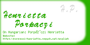 henrietta porpaczi business card